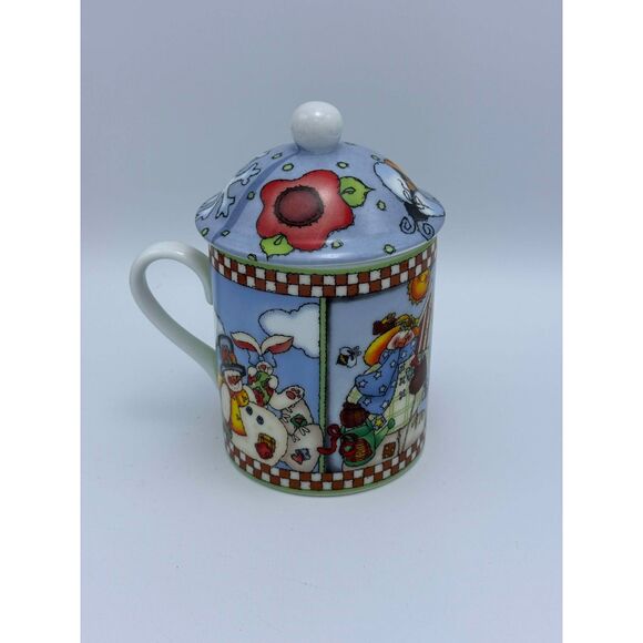 Center Street Design Be Warm Snowman Mug Lori Gardner Coffee Cup with Lid Cover - Picture 3 of 8